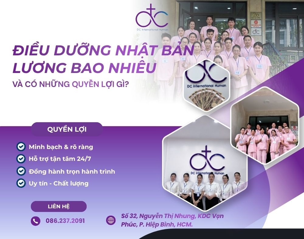 ĐIỀU DƯỠNG NHẬT BẢN LƯƠNG BAO NHIÊU VÀ CÓ NHỮNG QUYỀN LỢI GÌ?