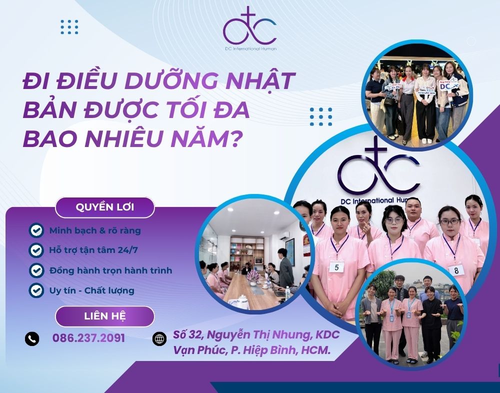 ĐI ĐIỀU DƯỠNG NHẬT BẢN ĐƯỢC TỐI ĐA BAO NHIÊU NĂM?