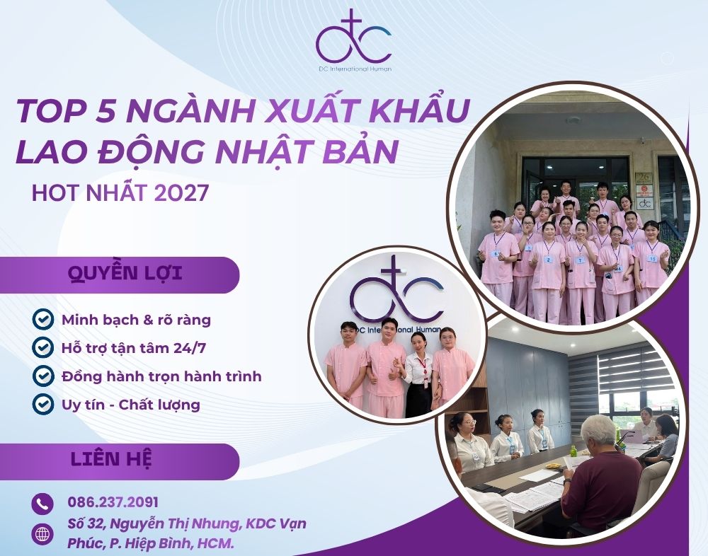 TOP 5 CÁC NGÀNH XUẤT KHẨU LAO ĐỘNG NHẬT BẢN HOT NHẤT 2026