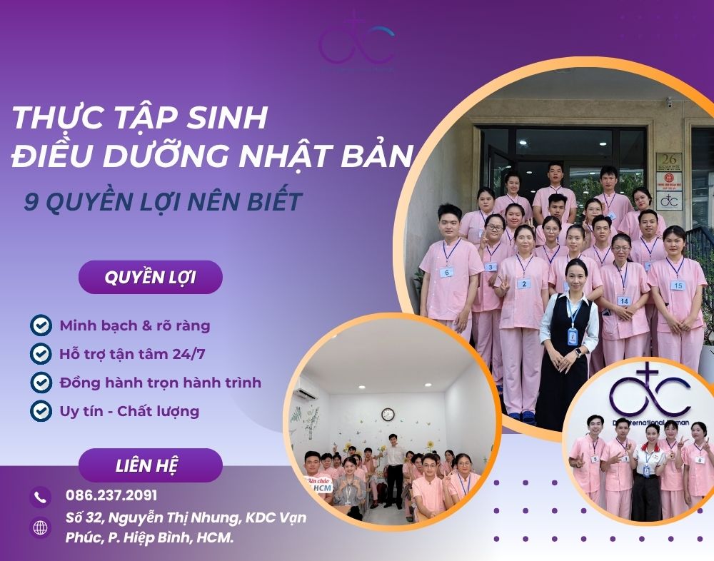THỰC TẬP SINH ĐIỀU DƯỠNG NHẬT BẢN: 9 QUYỀN LỢI NÊN BIẾT
