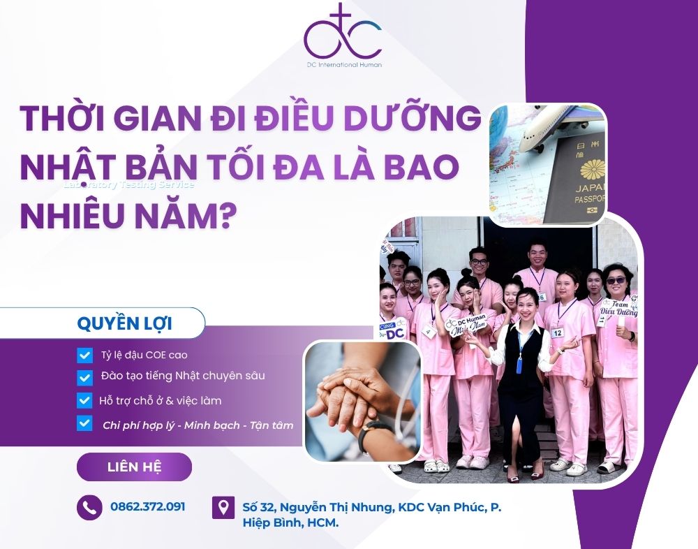 Thời gian đi điều dưỡng Nhật Bản tối đa là bao nhiêu năm?