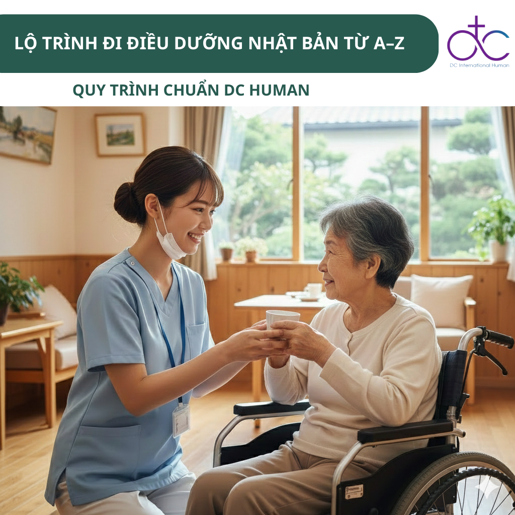 Lộ trình đi điều dưỡng nhật bản từ A–Z – quy trình chuẩn DC HUMAN 