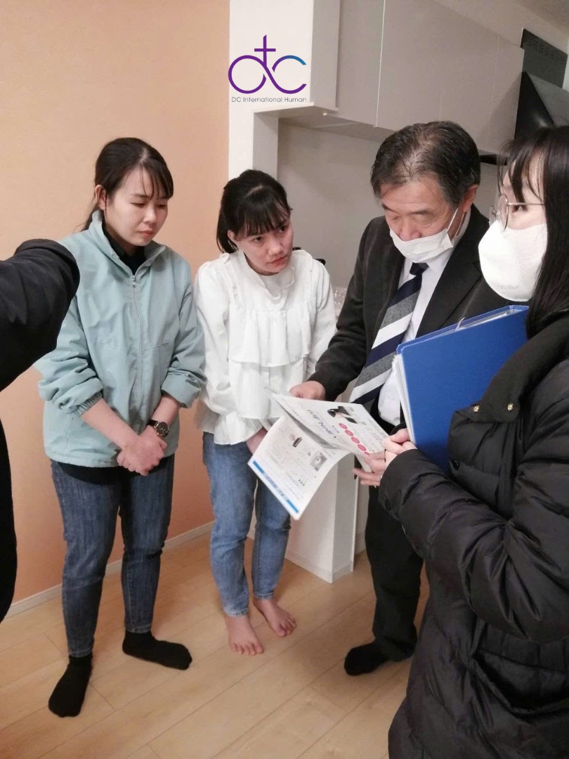 Ngay khi đặt chân đến Nhật, ứng viên sẽ được DC Human hỗ trợ ký túc xá, định hướng hòa nhập và các khoản sinh hoạt ban đầu
