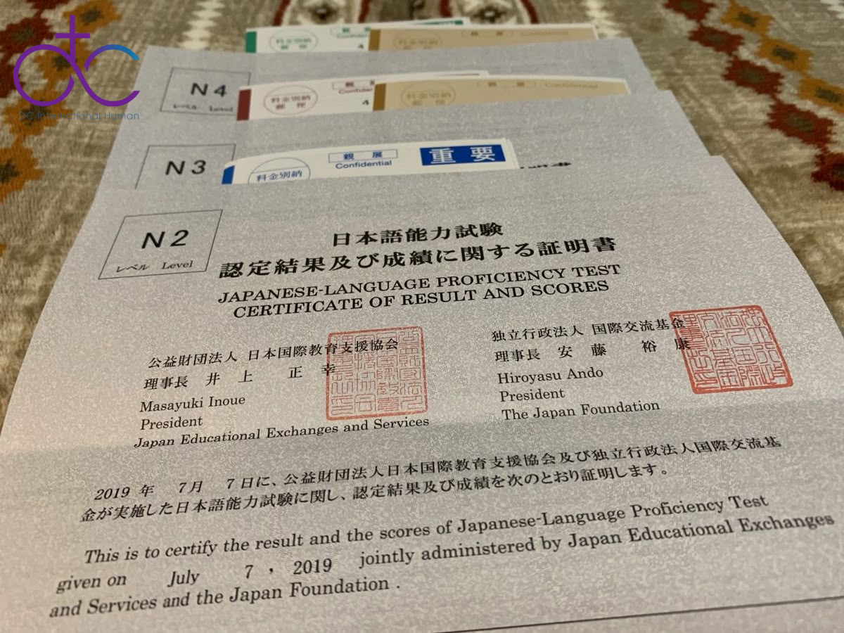 Chứng chỉ tiếng Nhật JLPT N4 N3 N2 cần thiết cho chương trình điều dưỡng Tokutei