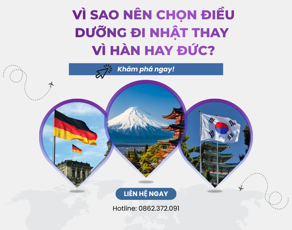 vì sao nên chọn điều dưỡng đi nhật thay hàn, đức năm 2026